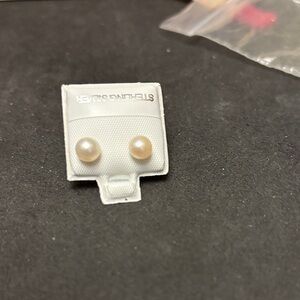 Sterling Silver Freshwater Pearls Pearl Stud Earrings